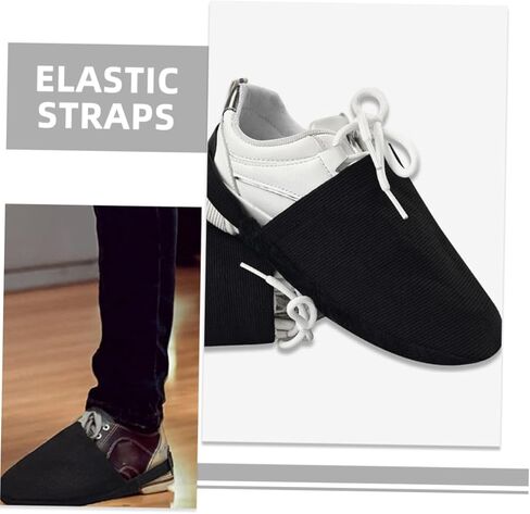 Toyvian 1Pair Bowling Shoe Covers with Elastic Straps for Men Women Enhance Performance Comfort with Bowling Shoe Sliders Protect Your Shoes Feet During Games Black in Saudi Arabia