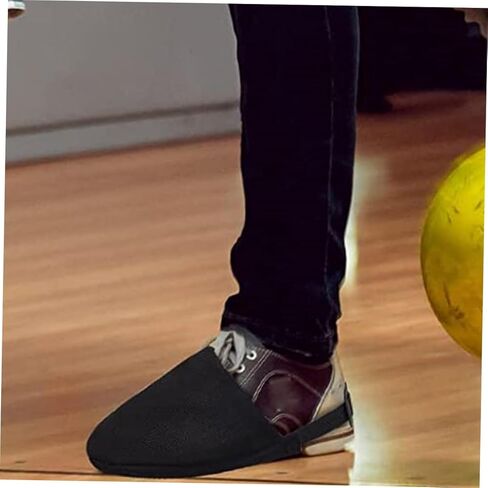 Toyvian 1Pair Bowling Shoe Covers with Elastic Straps for Men Women Enhance Performance Comfort with Bowling Shoe Sliders Protect Your Shoes Feet During Games Black in Saudi Arabia