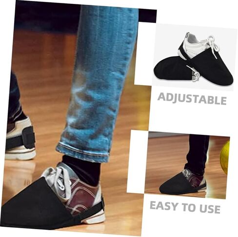 Toyvian 1Pair Bowling Shoe Covers with Elastic Straps for Men Women Enhance Performance Comfort with Bowling Shoe Sliders Protect Your Shoes Feet During Games Black in Saudi Arabia