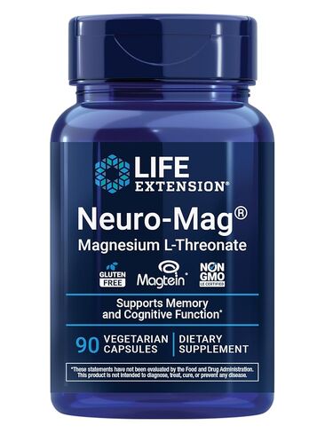 امتداد الحياة العصبية magnesium l-threonate ، المغنيسيوم L-threonate ، صحة الذاكرة ، التفكير السريع ، الدعم الصحي المعرفي ، نباتي ، غير المعدلة وراثيا ، 90 كبسولات نباتية in Kuwait