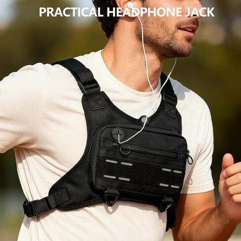 Sports Chest Bag For Men,Chest Rig Running Vest,Sport Chest Bag,Water Resistant and Lightweight Running Vest Bag For Workouts,Cycling Running,Hiking,Dog Walking,Climbing in Kuwait