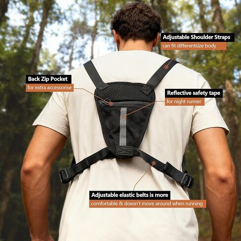 Sports Chest Bag For Men,Chest Rig Running Vest,Sport Chest Bag,Water Resistant and Lightweight Running Vest Bag For Workouts,Cycling Running,Hiking,Dog Walking,Climbing in Kuwait