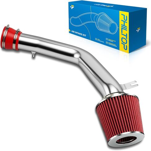 PHILTOP 3" Cold Air Intake Kit System Compatible with 2003 2004 2005 2006 2007 Honda Accord 3.0L V6, High Performance, Red in Kuwait