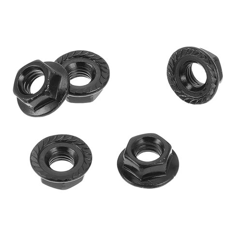 5 Pcs M5*0.8 Car Flange Nuts 304 Stainless Steel Girded Hex Lock Flange Nuts Non-Slip Lock Flange Black for Car Motorcycle in Saudi Arabia