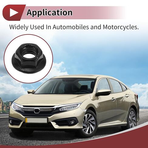 5 Pcs M5*0.8 Car Flange Nuts 304 Stainless Steel Girded Hex Lock Flange Nuts Non-Slip Lock Flange Black for Car Motorcycle in Saudi Arabia