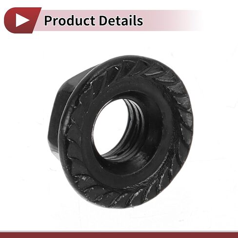 5 Pcs M5*0.8 Car Flange Nuts 304 Stainless Steel Girded Hex Lock Flange Nuts Non-Slip Lock Flange Black for Car Motorcycle in Saudi Arabia