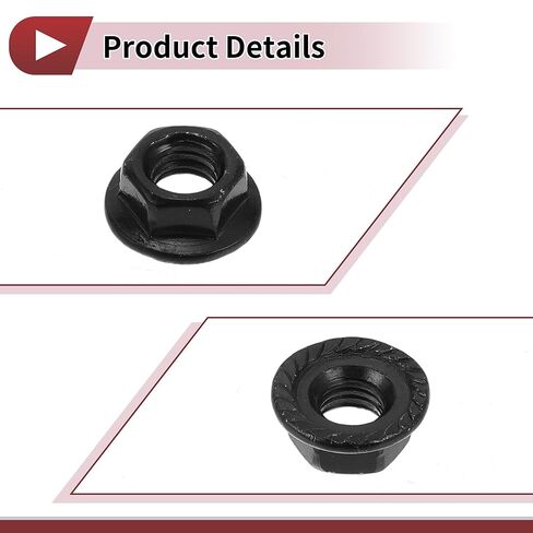 5 Pcs M5*0.8 Car Flange Nuts 304 Stainless Steel Girded Hex Lock Flange Nuts Non-Slip Lock Flange Black for Car Motorcycle in Saudi Arabia