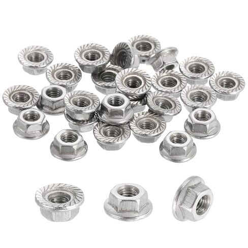 MECCANIXITY 5 Pcs M12x1.75mm Serrated Flange Hex Lock Nuts, 316 Stainless Steel Hexagon Flange Metric Locknuts Fasteners, Bright Finish for Furniture, Machine, DIY in Saudi Arabia
