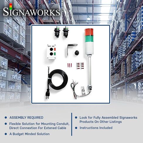 طقم إضاءة برج أندون LED 2 من Signaworks - أجزاء فقط، التجميع مطلوب - مفتاحان لوضع التشغيل/الإيقاف - ضوء كومة... in Kuwait