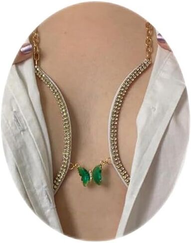 مثير لبطولة راينستون خضراء الصدر سلسلة Bikini bara bory body chain crystal chain chain chain chain party party rave keymonder kewelry for women in Kuwait