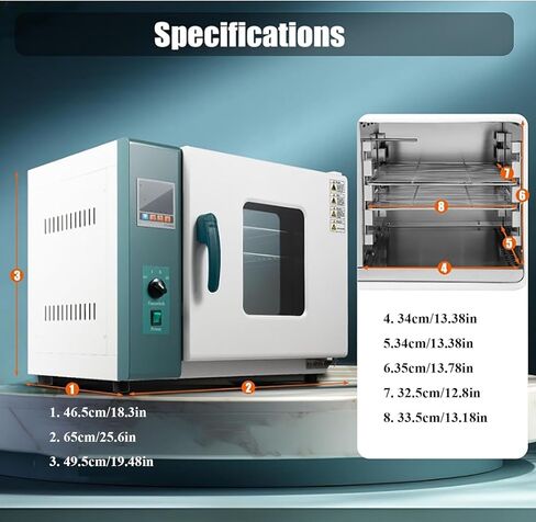110V 1000W Industrial Drying Oven - Digital Forced Air Convection, Electric Heating, 12 Gal Capacity for Lab Baking, Wax Melting & Heat Treatment - High Efficiency Dryer in Kuwait