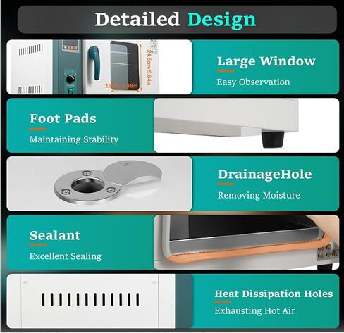 110V 1000W Industrial Drying Oven - Digital Forced Air Convection, Electric Heating, 12 Gal Capacity for Lab Baking, Wax Melting & Heat Treatment - High Efficiency Dryer in Kuwait