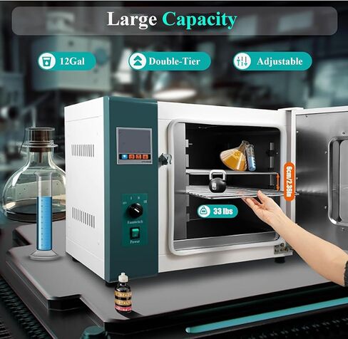 110V 1000W Industrial Drying Oven - Digital Forced Air Convection, Electric Heating, 12 Gal Capacity for Lab Baking, Wax Melting & Heat Treatment - High Efficiency Dryer in Kuwait