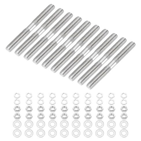 MECCANIXITY 1 مجموعة M12x320mm مسامير مسمار مزدوجة النهاية، 304 الفولاذ المقاوم للصدأ قضيب قضيب مزدوج ملولب مسامير ترصيع مع غسالة الجوز لصيانة المنزل برغي التثبيت الهيكلي in Saudi Arabia