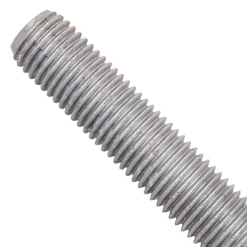 Fasteners Plus Grade 55 Threaded Rod (ASTM F1554), 3/4" Diameter, 10 Thread Size, 12" Length, Right Hand Threads Designed for Structural Anchoring, Hot Dip Galvanized - Made in USA in Kuwait