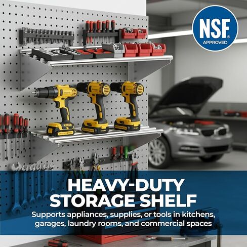 Premium Stainless Steel Tubular Wall Shelf – 72" L x 18" D | NSF Certified | Extra-Large Appliance & Equipment Shelf for Kitchen, Restaurant, Garage, Utility Room in Kuwait