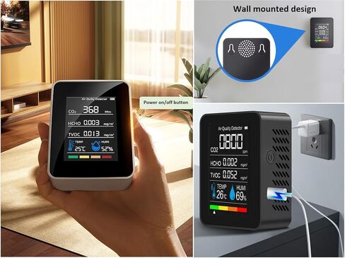 Air Quality Monitor, Accurate Detection Formaldehyde, TVOC AQI Tester for Indoor/Outdoor Air Pollution Detection. 1-Pack (Handheld) in Kuwait