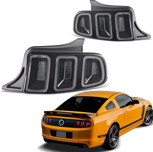 LED LED Tail Lights متوافقة مع Ford Mustang 2010-2014 Sequential Trans Signal Scipens Brake Lamplize Slip & Play Side Driver Side & Right Passenger Side 1 (Red W/Blacktrim) in Kuwait