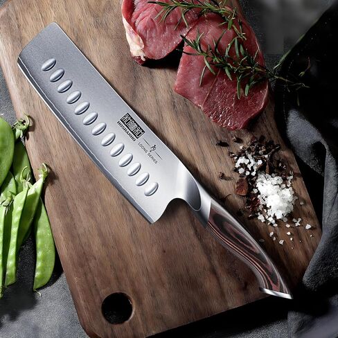 HOSHANHO 7 Inch Nakiri Knife, Japanese High Carbon Stainless Steel Chef Knife, Multipurpose Meat Vegetable Sharp Kitchen Knife with Ergonomic Pakkawood Handle in Kuwait