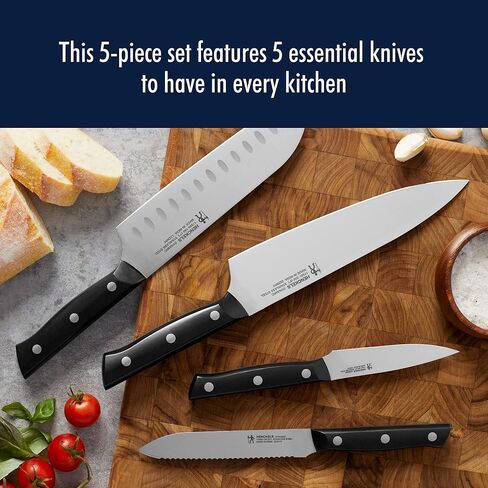 HENCKELS Dynamic Razor-Sharp 5-Piece Kitchen Knife Set, Chef Knife, Bread Knife, German Engineered Informed by 100+ Years of Mastery in Kuwait
