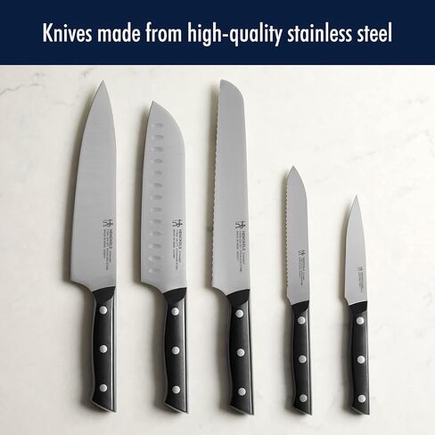 HENCKELS Dynamic Razor-Sharp 5-Piece Kitchen Knife Set, Chef Knife, Bread Knife, German Engineered Informed by 100+ Years of Mastery in Kuwait