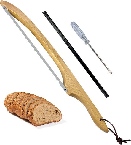 Sourdough Bread Knife for Slicing, Wooden Bread Slicer Bow Saw Cutter for Homemade Easy Cutting,Sourdough Knives Baking Supplies (Dark Brown) in Saudi Arabia