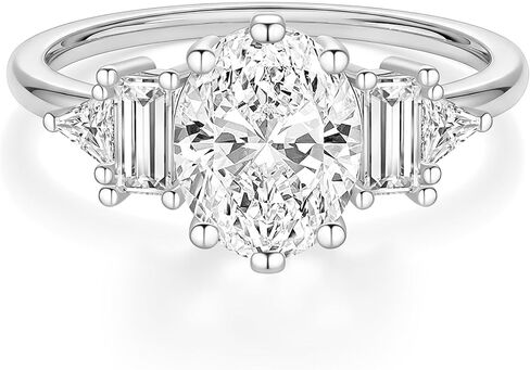Eamti 3CT 925 Sterling Silver Wedding Rings for Women Oval Cut Cubic Zirconia Breats Breats for Size 4-10 in Saudi Arabia
