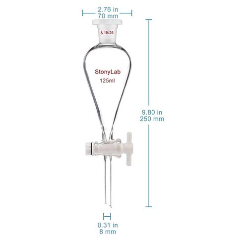 Separatory Funnel with 19/26 Joints (125 ml) Bundle with Tripod Stand Set - stonylab Bundle in Saudi Arabia