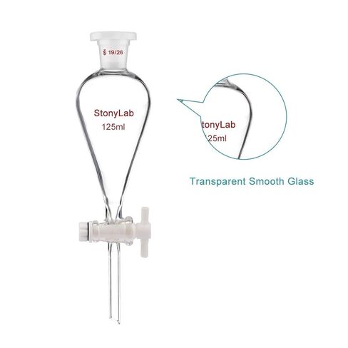 Separatory Funnel with 19/26 Joints (125 ml) Bundle with Tripod Stand Set - stonylab Bundle in Saudi Arabia