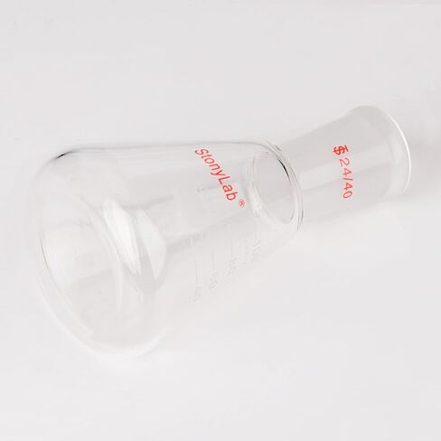Separatory Funnel with 24/40 Joints (60 ml) Bundle with Glass Erlenmeyer Flask (100 ml) - stonylab Bundle in Saudi Arabia
