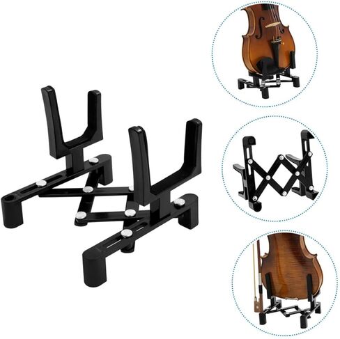 Portable Folding Violin Stand Black Floor Bracket Easy Installation Stable Violin Rack for Professional and Amateur Players in Saudi Arabia