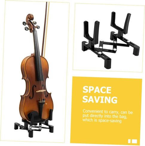 Portable Folding Violin Stand Black Floor Bracket Easy Installation Stable Violin Rack for Professional and Amateur Players in Saudi Arabia