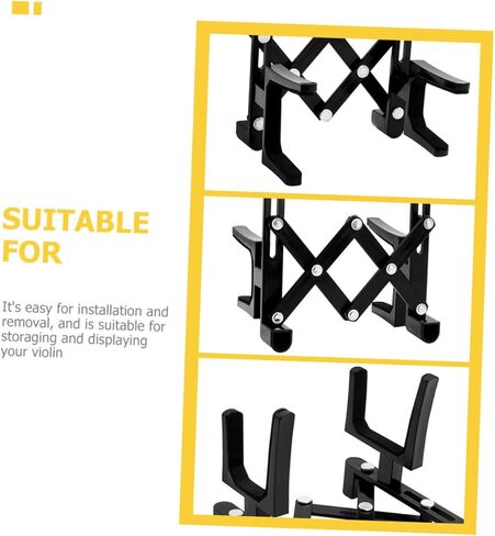 Portable Folding Violin Stand Black Floor Bracket Easy Installation Stable Violin Rack for Professional and Amateur Players in Saudi Arabia