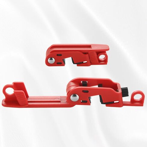 8 Pack Universal Clamp-On Circuit Breaker Lockout - Thumbscrew Device for Single and Double Toggles - Compliant Electrical Safety Lock for 120V/240V Breakers, Red in Kuwait