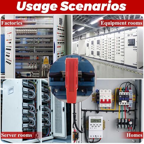 8 Pack Universal Clamp-On Circuit Breaker Lockout - Thumbscrew Device for Single and Double Toggles - Compliant Electrical Safety Lock for 120V/240V Breakers, Red in Kuwait