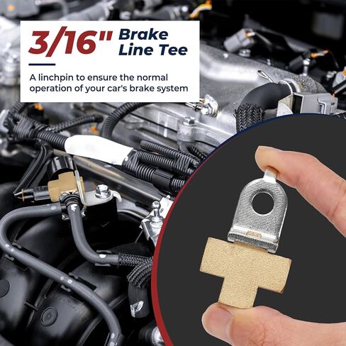 3-Way Brake Line Tee with Mounting Bracket,Brass Brake Line Fittings 3/16" for 3/8"-24 Threads Maintaining Brake System,Increase the number of thread turns,Prevent leakage,For Fuel Line,Liquid Line in Kuwait