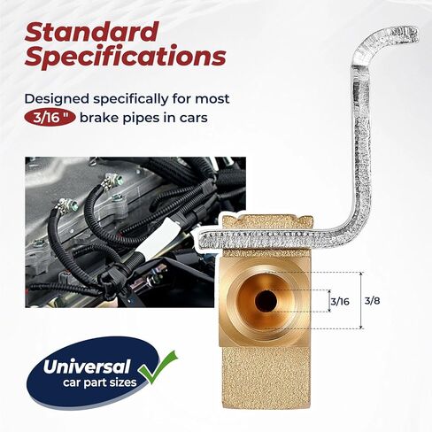 3-Way Brake Line Tee with Mounting Bracket,Brass Brake Line Fittings 3/16" for 3/8"-24 Threads Maintaining Brake System,Increase the number of thread turns,Prevent leakage,For Fuel Line,Liquid Line in Kuwait