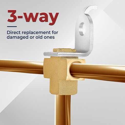3-Way Brake Line Tee with Mounting Bracket,Brass Brake Line Fittings 3/16" for 3/8"-24 Threads Maintaining Brake System,Increase the number of thread turns,Prevent leakage,For Fuel Line,Liquid Line in Kuwait