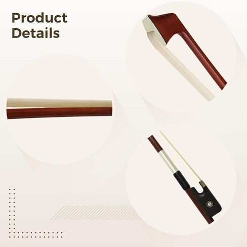 Octagonal Cello Bow 4/4, Handcrafted Wood Stick, Horse Hair With Metal Parts, Concert-Level Performance Accessory For String Instruments in Saudi Arabia