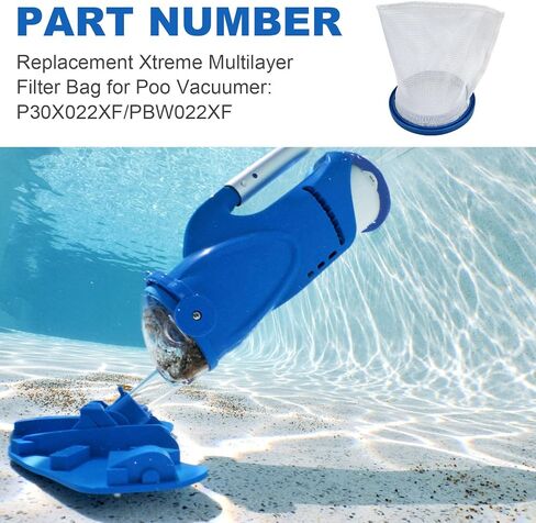 X-treme Multilayer Filter Bag for Pool Blaster Max, Catfish Ultra, iVac 250, iVAC C2, Volt FX-4 and Jacuzzi JPV200 Handheld Pool Vacuums, P30X022XF / PBW022XF(4 Pack) in Kuwait