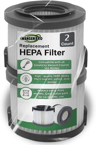 عدد 2 مرشحات HEPA بديلة SF65 - متوافقة مع عصا Simplicity S65/S65S/S65D/S65P اللاسلكية والمكانس الكهربائية المحمولة in Kuwait
