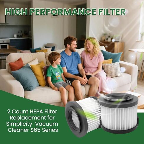 عدد 2 مرشحات HEPA بديلة SF65 - متوافقة مع عصا Simplicity S65/S65S/S65D/S65P اللاسلكية والمكانس الكهربائية المحمولة in Kuwait