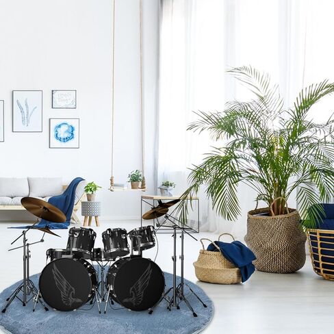 minkissy Anti-Skid Soundproof Drum Mat 1.2m Diameter Round Neutral Gray Carpet Pad for Acoustic Insulation and Vibration Dampening in Home Studio in Saudi Arabia