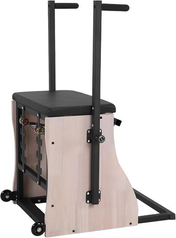 Oak Wood Pilates Chair Reformer Machine Yoga Fitness Trainer with Adjustable Resistance Handles and Split Pedals for Home Use Gym Workout Rehabilitation in Kuwait