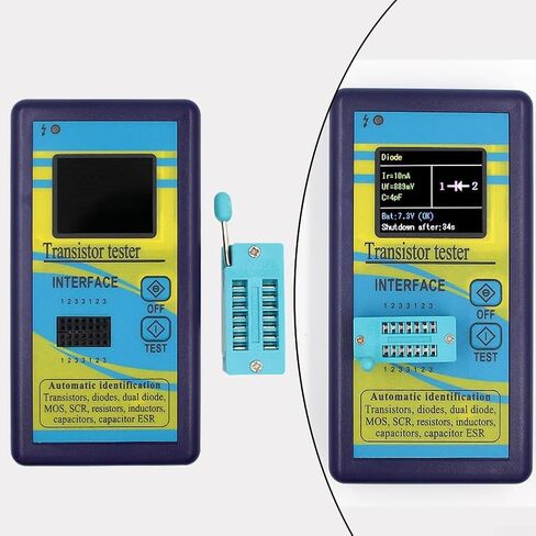 جهاز اختبار الترانزستور M328 مع شاشة عرض ملونة، مقاومة الحث، مقياس ESR، محمول لإصلاح الإلكترونيات، التجارب التعليمية، اختبار مقاعد المختبر (غلاف ملون) in Kuwait