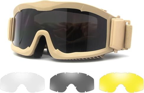 Tactical Goggles 3mm Combat Impact Resistant Glasses Outdoor Hunting Paintball Eyewear Protective Gear for Everyday Carry in Saudi Arabia