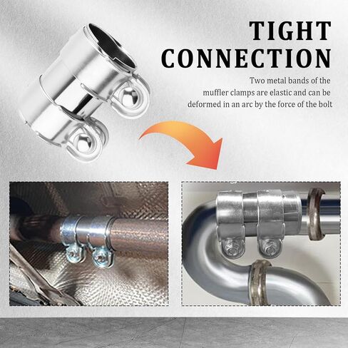 2.5" to 3" Muffler Exhaust Clamp,Heavy Duty 2.5 to 3 inch Exhaust Adapter with Sealing Clamps,Universal Muffler Clamp for 2.5 inch to 3 inch Exhaust Pipe Car Accessories in Kuwait