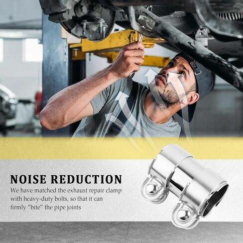 2.5" to 3" Muffler Exhaust Clamp,Heavy Duty 2.5 to 3 inch Exhaust Adapter with Sealing Clamps,Universal Muffler Clamp for 2.5 inch to 3 inch Exhaust Pipe Car Accessories in Kuwait