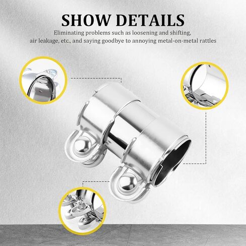 2.5" to 3" Muffler Exhaust Clamp,Heavy Duty 2.5 to 3 inch Exhaust Adapter with Sealing Clamps,Universal Muffler Clamp for 2.5 inch to 3 inch Exhaust Pipe Car Accessories in Kuwait