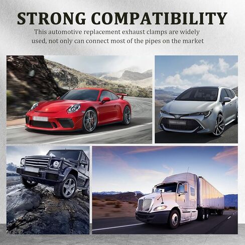 2.5" to 3" Muffler Exhaust Clamp,Heavy Duty 2.5 to 3 inch Exhaust Adapter with Sealing Clamps,Universal Muffler Clamp for 2.5 inch to 3 inch Exhaust Pipe Car Accessories in Kuwait